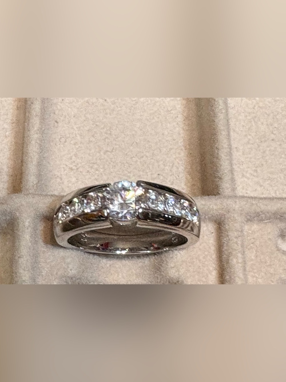 2.2 Carats Moissanite & smaller stones  are also size 10 New GRA Card & gift bix